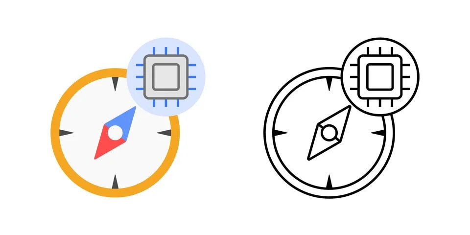 AI compass Stock Illustration