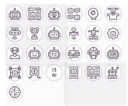 Ai Comprehensive Vector Bundle with 25 Editable Regular Line High Resolutio.. Stock Illustration
