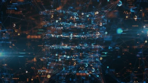 AI Computation Systems Machine Learning Pattern Recognition, background animatio Stock Footage 317808520