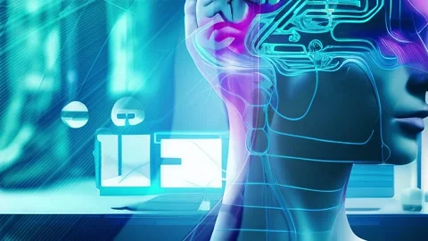 AI computer brain interface Stock Footage 238373312