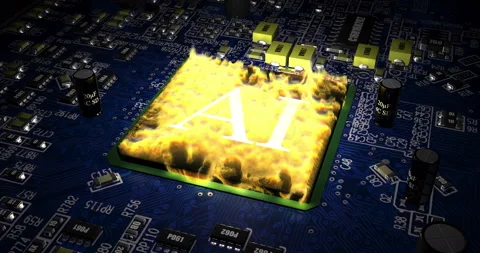 AI computer chip without heatsink burns on motherboard 库存影片 116540783