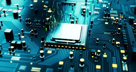 AI Computer CPU Processor 3D Animation. Data Transferring. AI Technology. Stock Footage 288128788