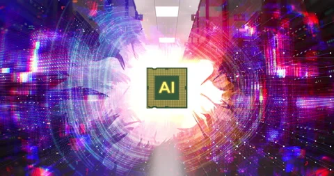 AI computer hardware infrastructure for deep learning systems. Stock Footage 332423721