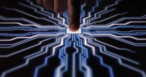 AI Computer Scanning Fingerprint To Activate Digital Process Stock Footage 149297938