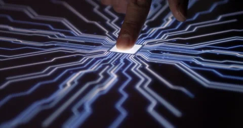 AI Computer Scanning Fingerprint To Activate Digital Process Stock Footage 149336055
