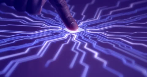 AI Computer Scanning Fingerprint To Activate Digital Process Stock Footage 149349593