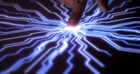 AI Computer Scanning Fingerprint To Activate Digital Process Stock Footage 149780290