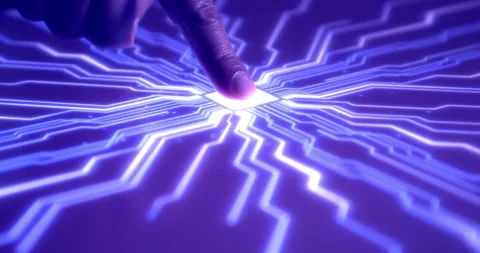 AI Computer Scanning Fingerprint To Activate Digital Process Stock Footage 149794703