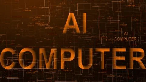 AI computer text technology data line brown 스톡 일러스트