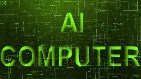 AI computer text technology data line green Stock Illustration