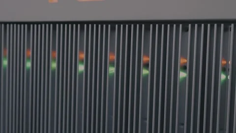 AI Computer working in data center. Information Network infrastructure. Cloud Stock Footage 337543609