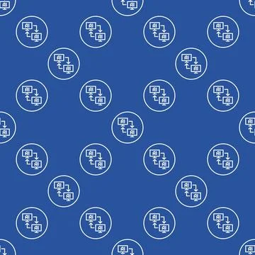 AI Computers vector Artificial Intelligence Online Data thin line round sea.. 스톡 일러스트