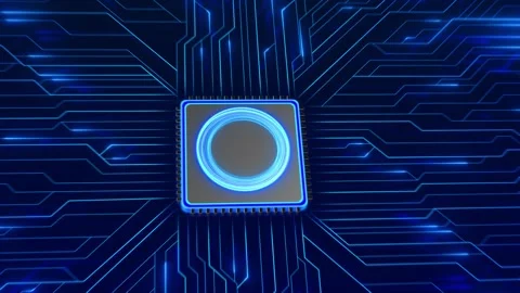 AI Computing Chip and Neural Processor Technology Animation Video stock 341376997