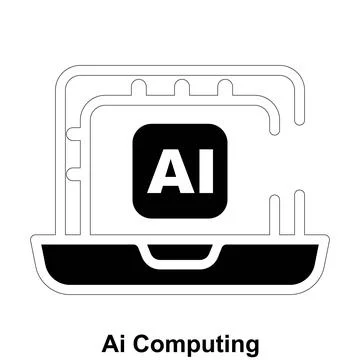 AI computing editable technology vector icon design. Stock Illustration
