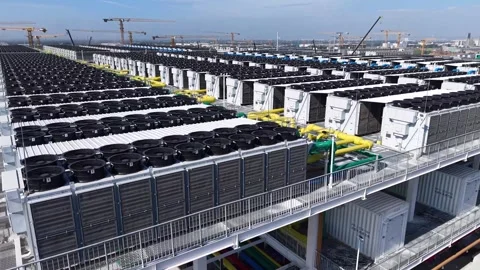 AI Computing Power Center Cooling System 4K Video stock 347071358