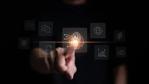 Ai, the concept of artificial intelligence use analytics, automation, Stock Photos