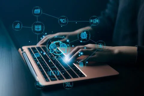 Ai, the concept of artificial intelligence use analytics, automation, Stock Photos