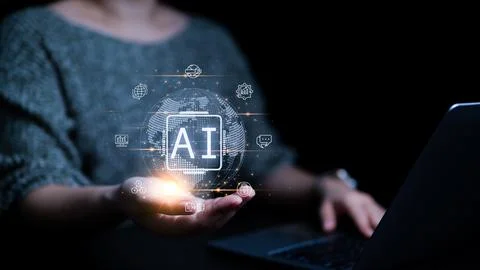 Ai, the concept of artificial intelligence use analytics, ChatGPT, Generative, Stock Photos