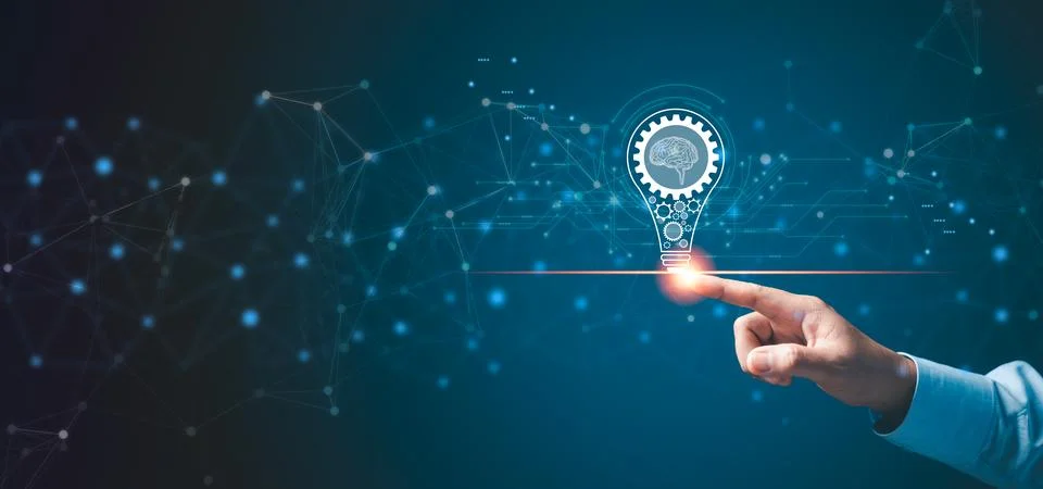 Ai, the concept of artificial intelligence use analytics, automation, and a.. Stock Photos