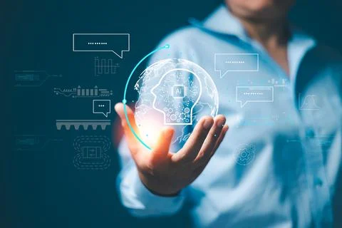 Ai, the concept of artificial intelligence use analytics, automation, and a.. Foto stock