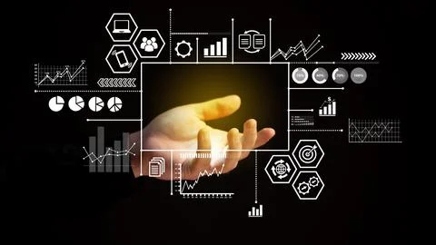 AI concept of big data , Machine learning, Big data network and innovation f Stock Photos