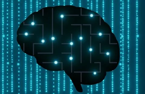 AI concept brain illustration Stock Illustration