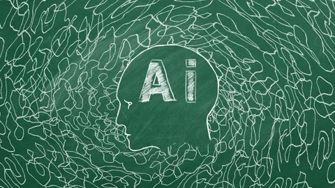 AI concept on a chalkboard Stock Footage 283935800