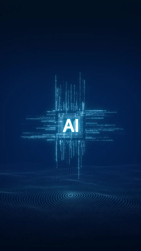 AI Concept with Digital Wave Patterns in Blue, Abstract representation Stock Footage 273283735