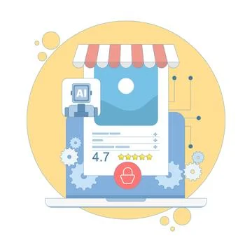 AI concept enhances customer experience Stockillustratie