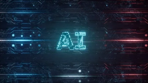 AI Concept with Glowing Digital Circuitry Background Stock Footage 315920157