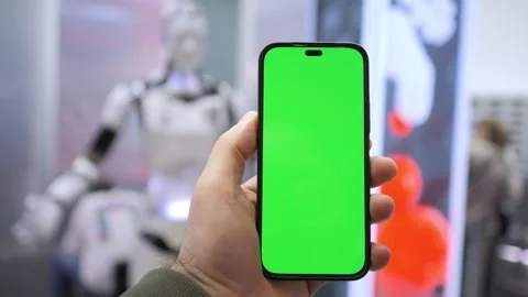 AI concept with innovations in artificial intelligence shown by smartphone and Stock Footage 279144297