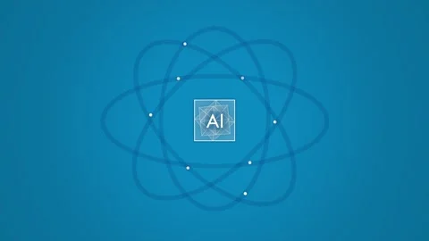 AI concept with white lines on blue background Stock Footage 291862372