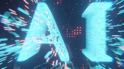 AI conceptual design motion graphics 3d render Stock Footage 256101190