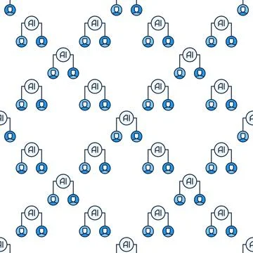 AI Connection with People vector Artificial Intelligence colored seamless p.. イラスト素材
