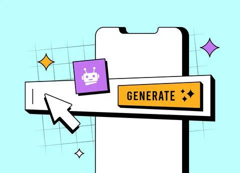 AI content creation. AI-Powered Writing Assistants for SEO articles, programming 스톡 일러스트
