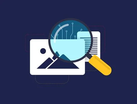 AI Content Detector concept. Detect Artificial Intelligent Content - generated Stock Illustration