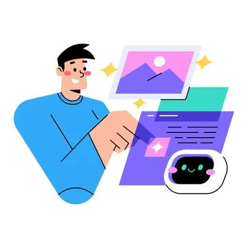 AI Content Generation Stock Illustration