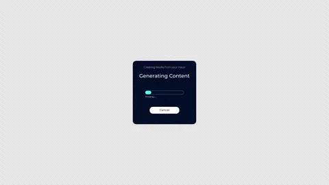 AI Content Generation UI Animation, Progress Bar Modal, Dark SaaS, Loop Vídeo Stock 331936160