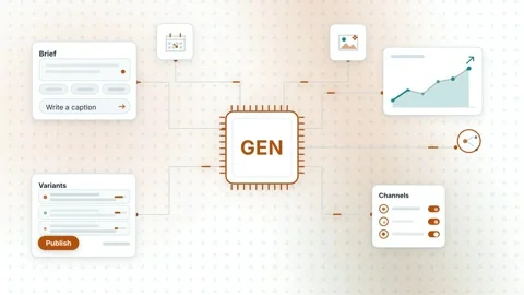 AI Content Studio Workflow Digital Marketing Automation SaaS Process Stock Footage 345094361