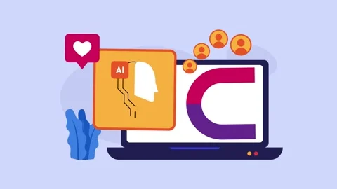 AI content tracking, automated image recognition cartoon animation Stock Footage 302533789