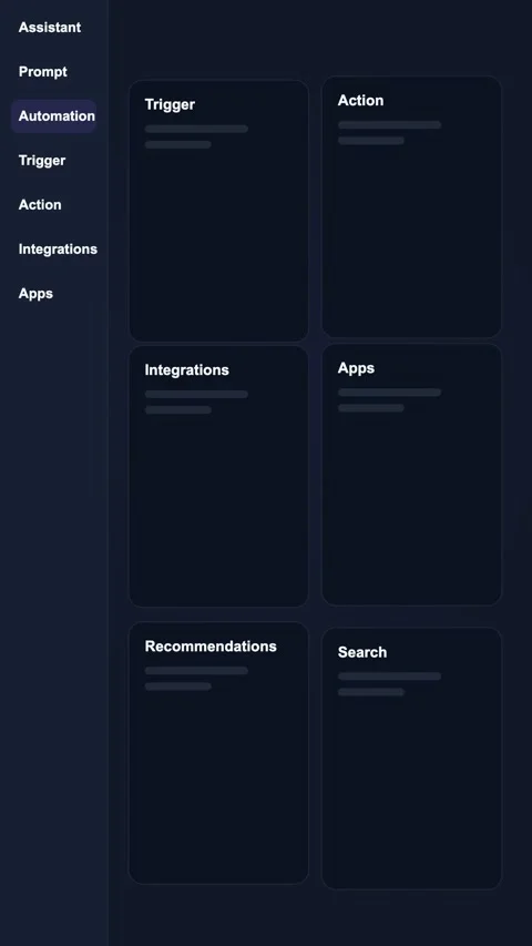 AI Content Workspace Generic SaaS Interface Vertical Animation Stock Footage 345154307