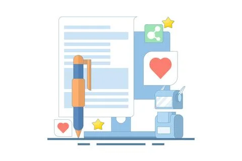 AI content writing concept, Artificial intelligence text generation. Illustrazione stock