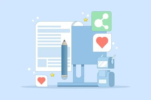 AI content writing concept, Artificial intelligence text generation. イラスト素材