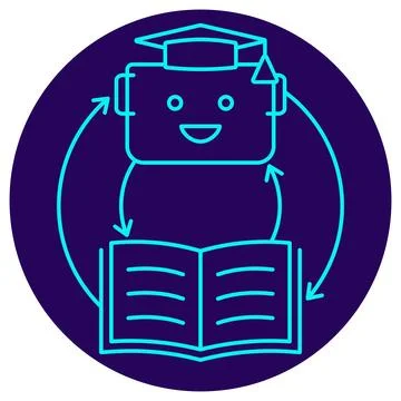 AI Continuous Learning icon. Vector thin line illustration Stockillustratie