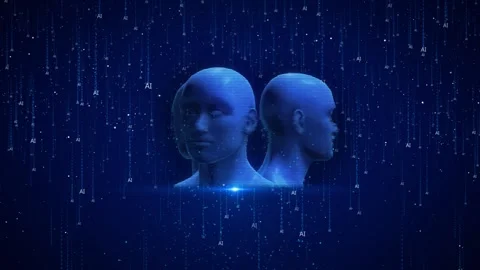 AI controls global network. Robot hand point Earth cyber space. Robotic 3d Earth Stock Footage 277099938
