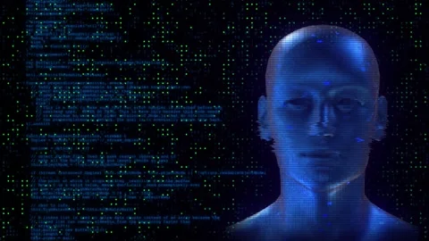 AI controls global network. Robot hand point Earth cyber space. Robotic 3d Earth Stock Footage 277719584