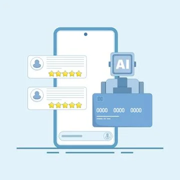 AI conversion on mobile, AI chatbot for mobile. Stock Illustration