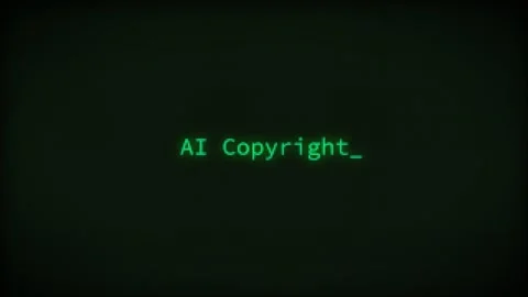 AI Copyright, Typing Text, Retro Computer Screen Stock Footage 312269989