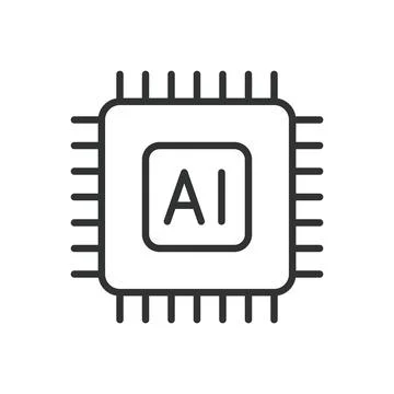 AI Core, icon in line design. AI, core, artificial, intelligence, technology Stock Illustration
