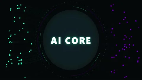 AI Core Text Animation with Digital Particles Stock Footage 341416466